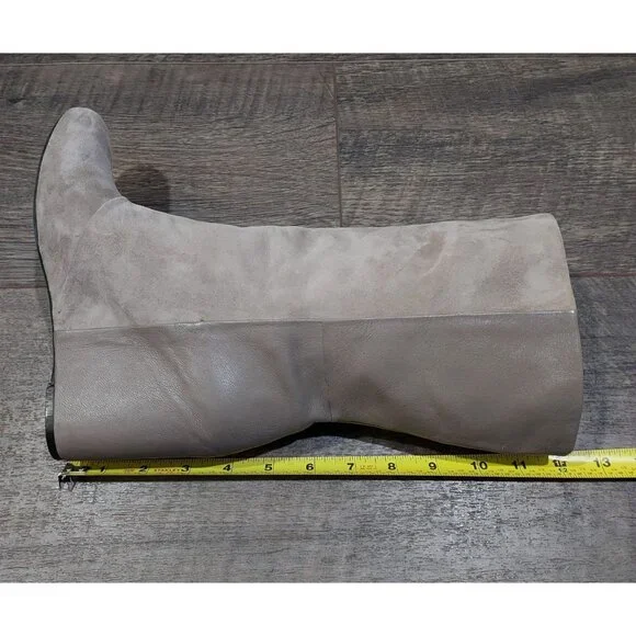 Enzo Angiolini Eabaki Wedge Boots Gray Suede Leather Women 7.5 - Picture 7 of 13
